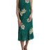 Dolce & Gabbana Green Lace Floral Applique Aline Midi Dress