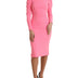 Dolce & Gabbana Rose Pink Long Sleeves Bodycon Midi Dress