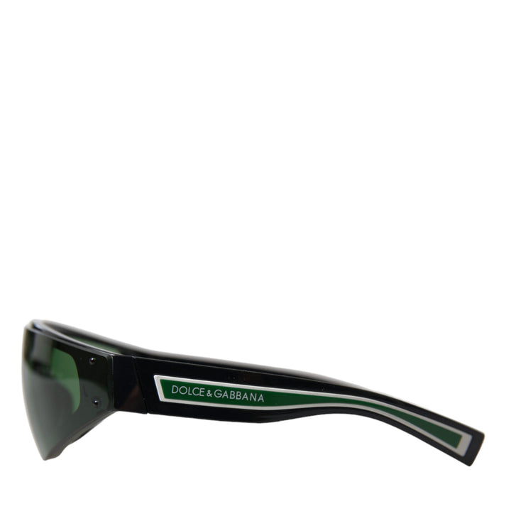 Dolce & Gabbana Black Acetate Frame Green Lens DG6161 Sporty Sunglasses