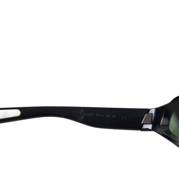 Dolce & Gabbana Black Acetate Frame Green Lens DG6161 Sporty Sunglasses