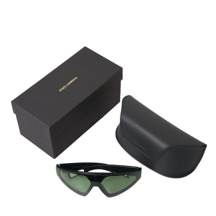 Dolce & Gabbana Black Acetate Frame Green Lens DG6161 Sporty Sunglasses