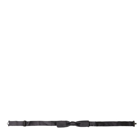 Dolce & Gabbana Dark Grey Silk Adjustable Neck Men Papillon Bow Tie