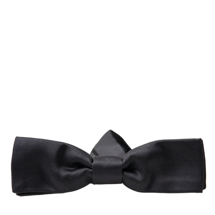 Dolce & Gabbana Dark Gray Silk Adjustable Neck Men Papillon Bow Tie