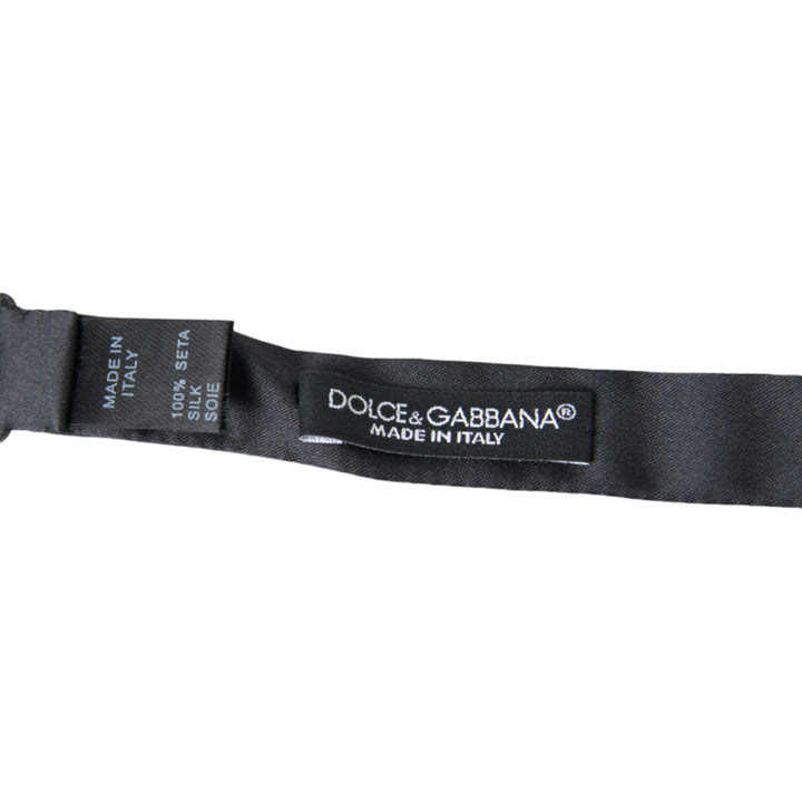 Dolce & Gabbana Dark Gray Silk Adjustable Neck Men Papillon Bow Tie