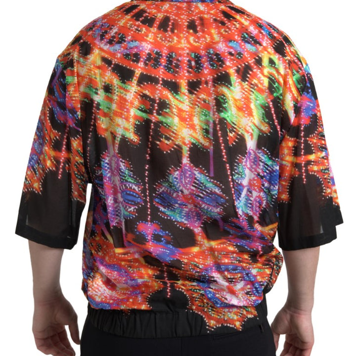 Dolce & Gabbana Multicolor Luminarie Print Men Cotton Shirt