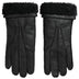 Dolce & Gabbana Black Leather Fur Short Hands Mitten Men Gloves