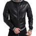 Dolce & Gabbana Black Leather Full Zip Hooded Men Jacket