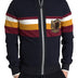 Dolce & Gabbana Blue Cardigan Heraldic Full Zip Sweater