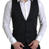 Dolce & Gabbana Black Polyester Waistcoat Formal Men Vest