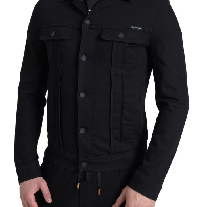 Dolce & Gabbana Black DG Cotton Stretch Denim Jacket