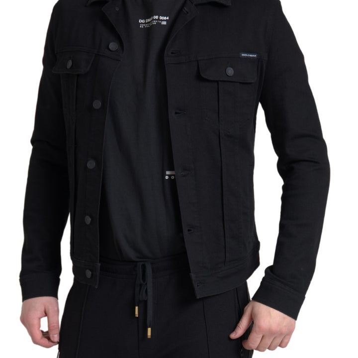 Dolce & Gabbana Black DG Cotton Stretch Denim Jacket