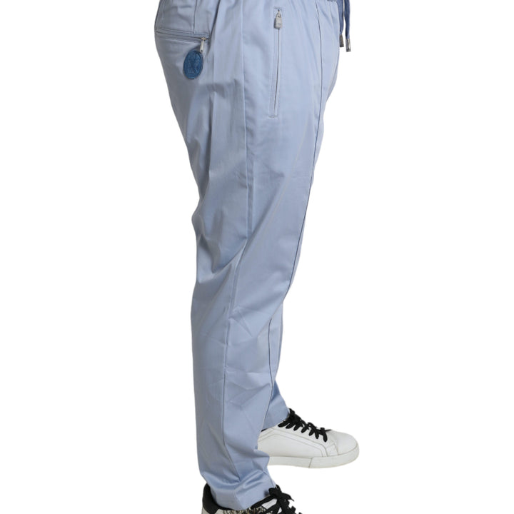 Dolce & Gabbana Light Blue Cotton Stretch Jogger Pants