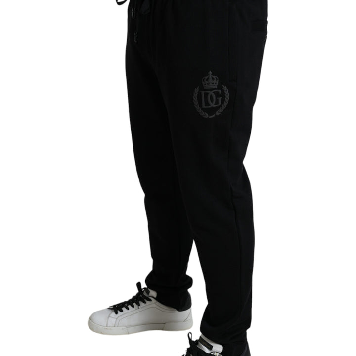 Dolce & Gabbana Black DG Logo Skinny Jogger Sweatpants Pants