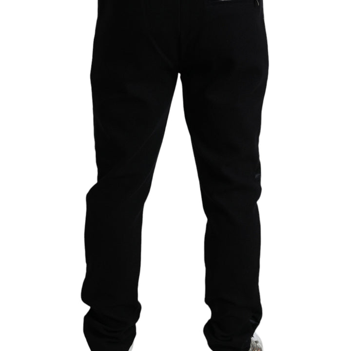 Dolce & Gabbana Black Cotton Skinny Jogger Sweatpants Pants