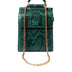 Dolce & Gabbana Green Exotic Leather Logo Phone Crossbody Purse Bag