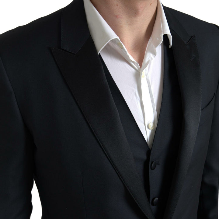 Dolce & Gabbana Black 3 Piece Single Breasted MARTINI Suit