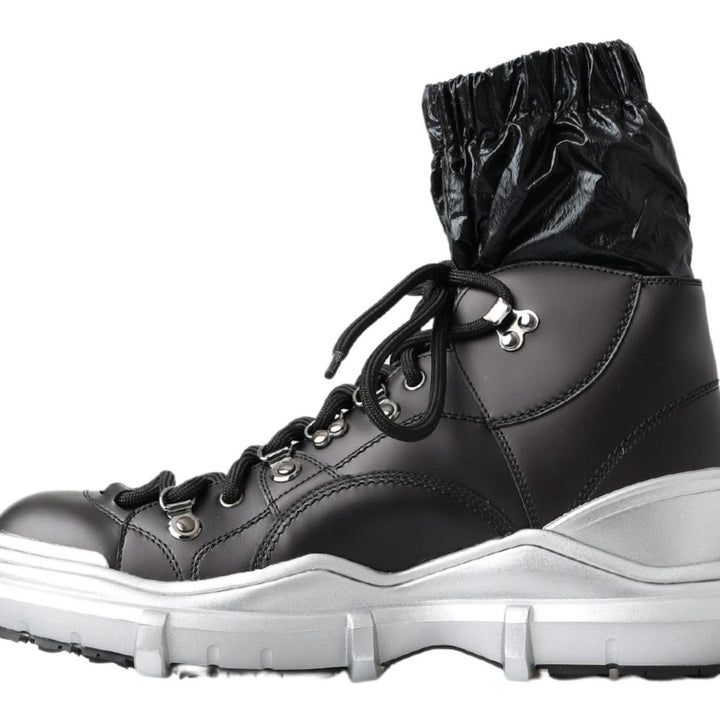 Dolce & Gabbana Black Nylon Galileo High Top Sneakers Shoes