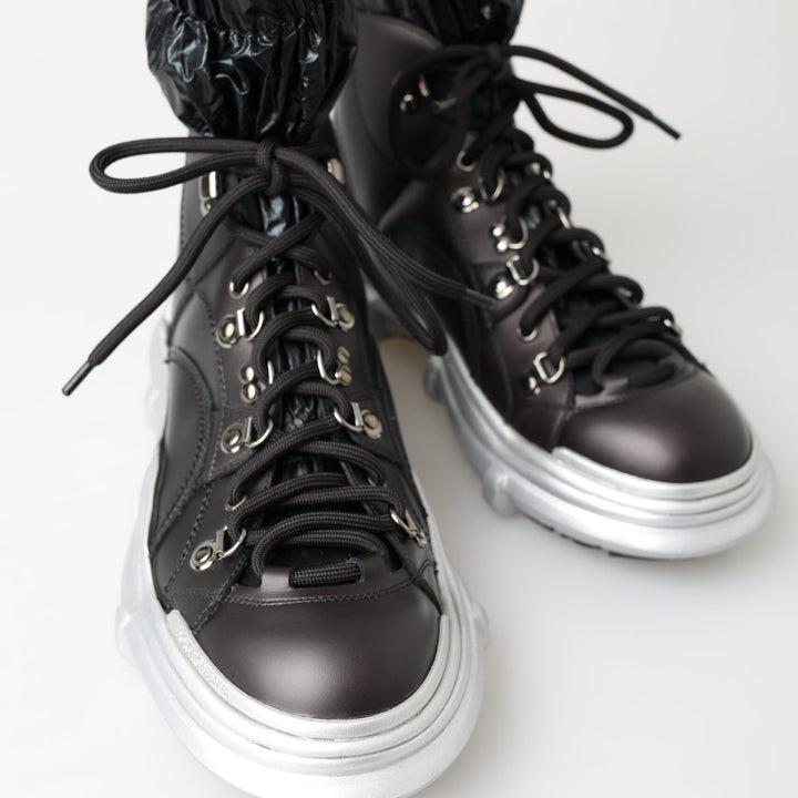 Dolce & Gabbana Black Nylon Galileo High Top Sneakers Shoes