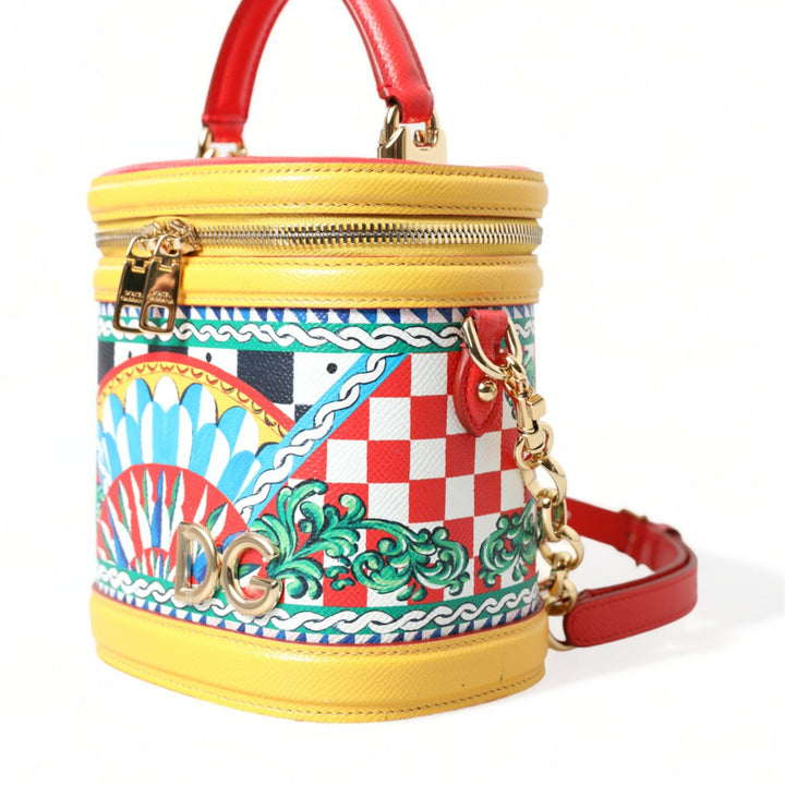 Dolce & Gabbana Multicolor Leather Sicilian Carretto DG Girls Bucket Bag