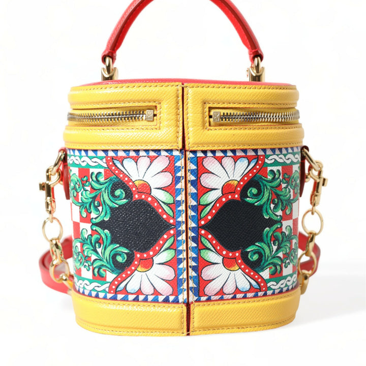 Dolce & Gabbana Multicolor Leather Sicilian Carretto DG Girls Bucket Bag