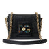 Dolce & Gabbana Black Leather DG Crystals Shoulder Crossbody Bag