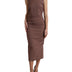 Dolce & Gabbana Brown Viscose Sheath Sleeveless Bodycon Midi Dress