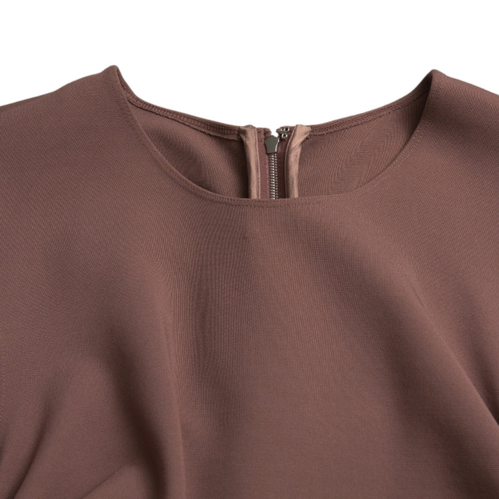 Dolce & Gabbana Brown Viscose Sheath Sleeveless Bodycon Midi Dress