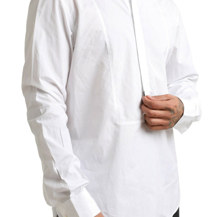 Dolce & Gabbana White Formal Cotton Tuxedo Men Dress Shirt