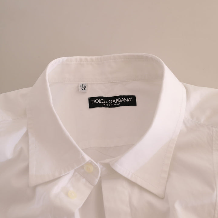 Dolce & Gabbana White Formal Cotton Tuxedo Men Dress Shirt