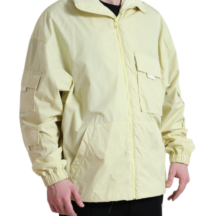 Dolce & Gabbana Yellow Nylon Collared Full Zip Parka Jacket