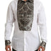 Dolce & Gabbana White GOLD Floral Brocade Cotton Formal Shirt