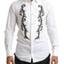 Dolce & Gabbana White Tuxedo Slim Fit Baroque Shirt