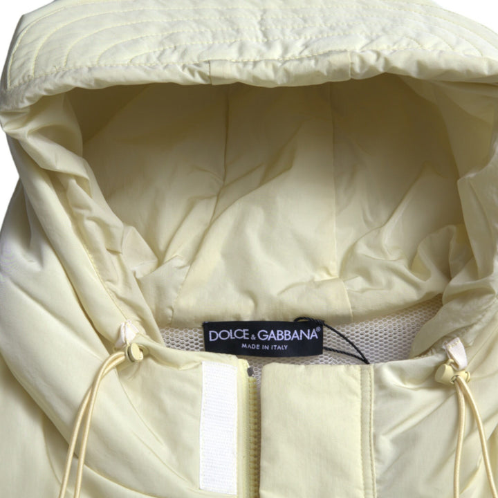 Dolce & Gabbana Yellow Nylon Hooded Sportswear Vest Jacket