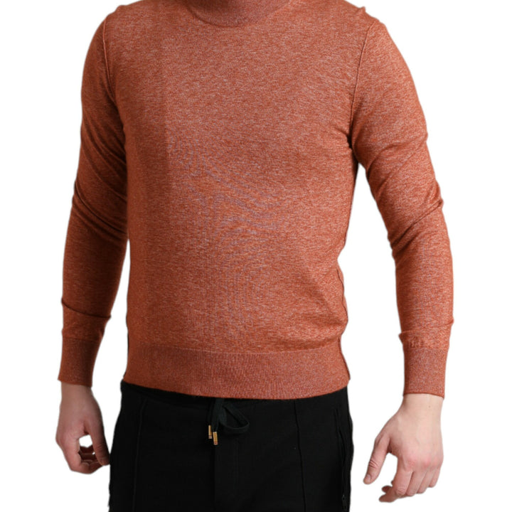 Dolce & Gabbana Orange Cashmere Crew Neck Pullover Sweater