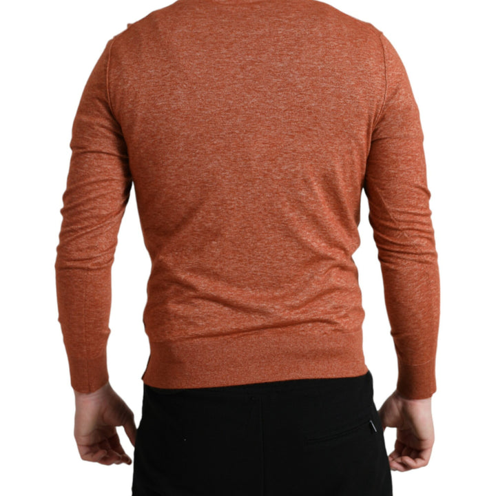 Dolce & Gabbana Orange Cashmere Crew Neck Pullover Sweater