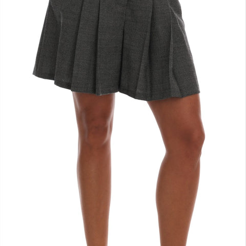 Dolce & Gabbana Gray Wool High Waist Mini Shorts