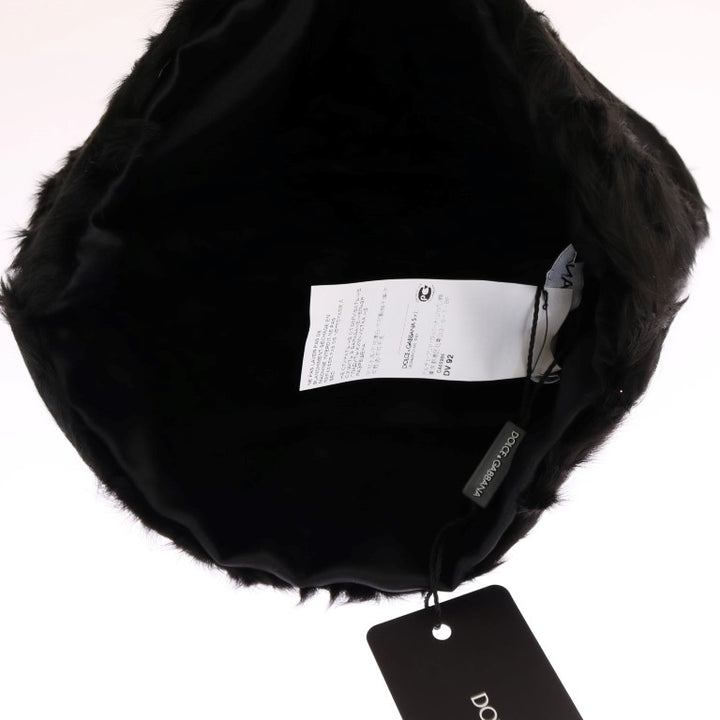 Dolce & Gabbana Black Xiangao Lamb Fur Beanie