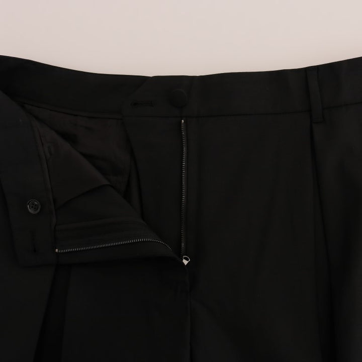 Dolce & Gabbana Black Wool Stretch Dress Pants