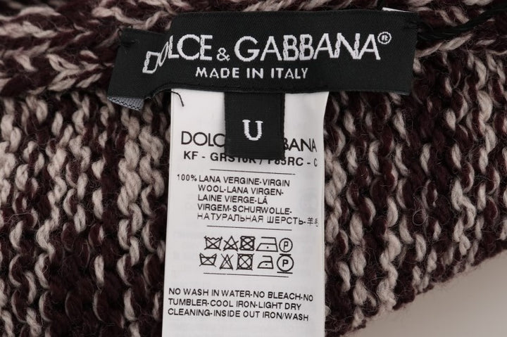 Dolce & Gabbana Bordeaux Wool Knitted Scarf