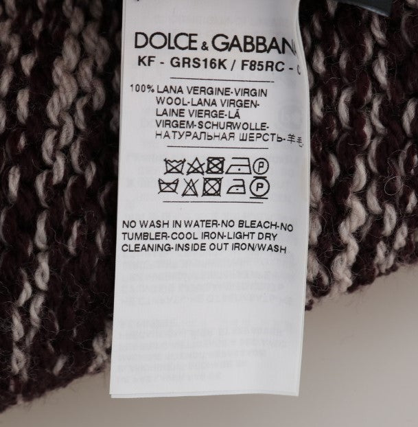 Dolce & Gabbana Bordeaux Wool Knitted Scarf