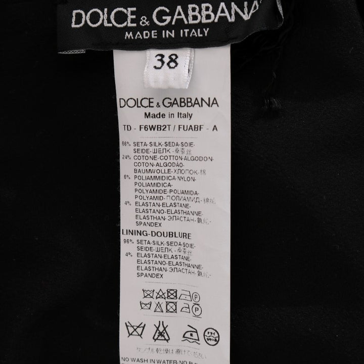 Dolce & Gabbana Black Silk Floral Lace Kaftan Dress