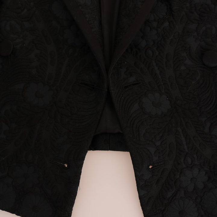 Dolce & Gabbana Black Brocade Blazer Jacket