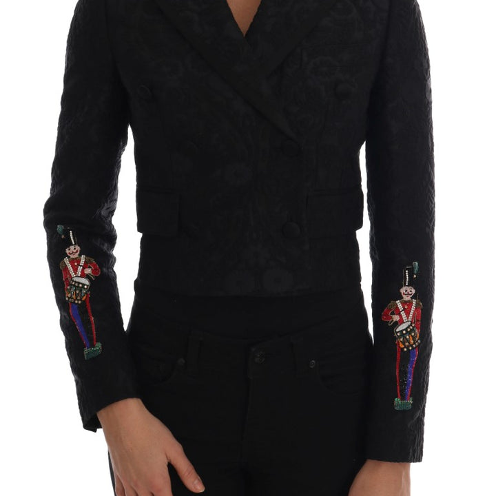 Dolce & Gabbana Black Brocade Blazer Jacket