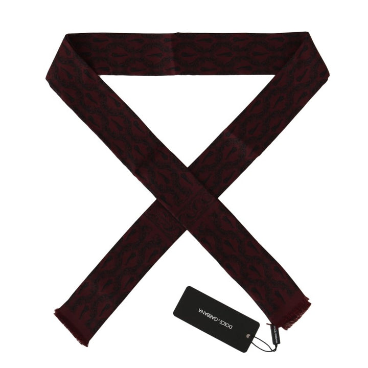 Dolce & Gabbana Bordeaux Silk Crown Chili Scarf