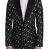 Dolce & Gabbana Black Silk Jazz Guitar Blazer Jacket