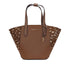 Michael Kors Portia Small Pebbled Leather and Haircalf Tote Handbag (Brown Multi)