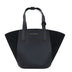 Michael Kors Portia Small Pebbled Leather Suede Tote Handbag (Black)