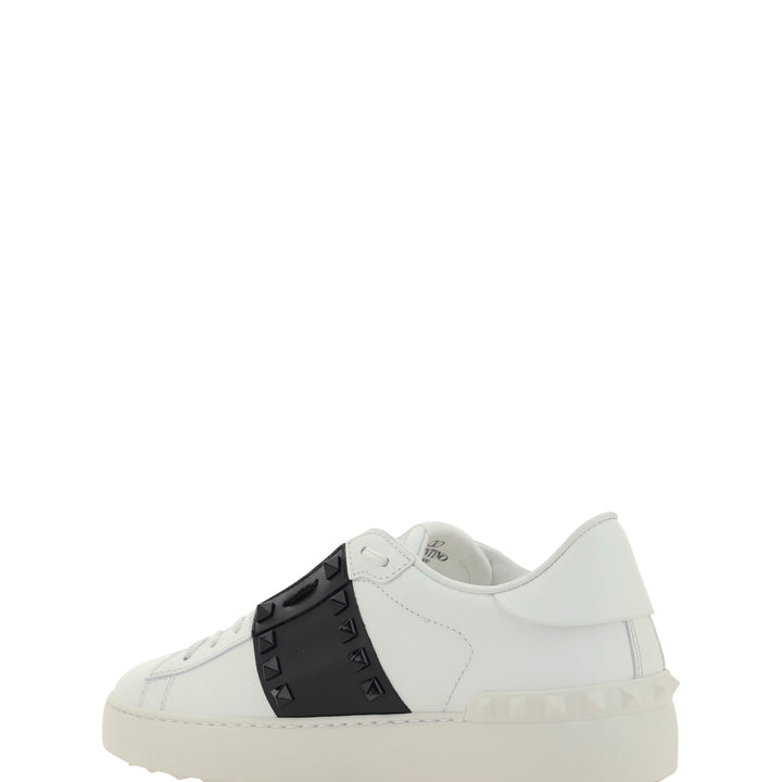 Valentino White and Black Calf Leather Sneakers