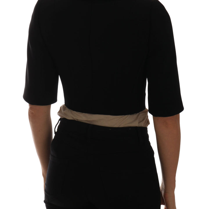 Dolce & Gabbana Black Short Croped Jacket Blazer