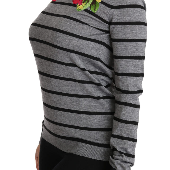 Dolce & Gabbana Gray Cashmere Silk Turtleneck Sweater